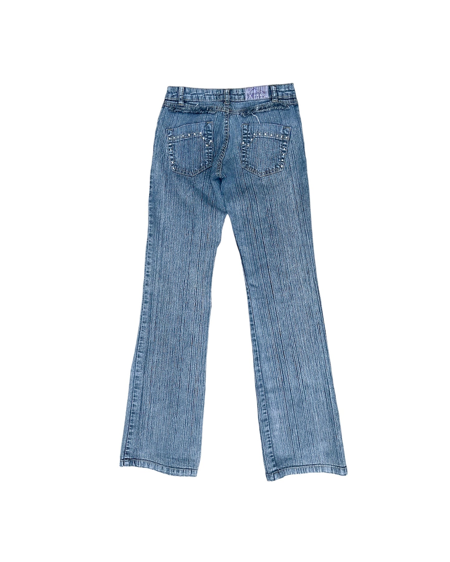 2000s very bedazzles low rise flare jeans