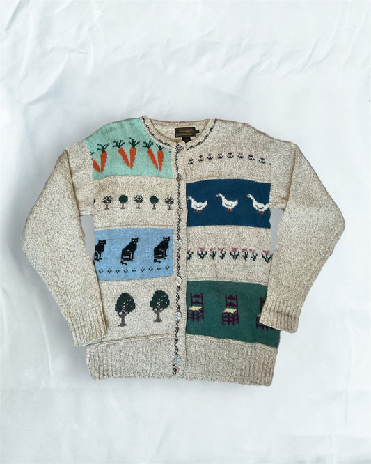1984 Eddie Bauer Garden Cardigan Sweater