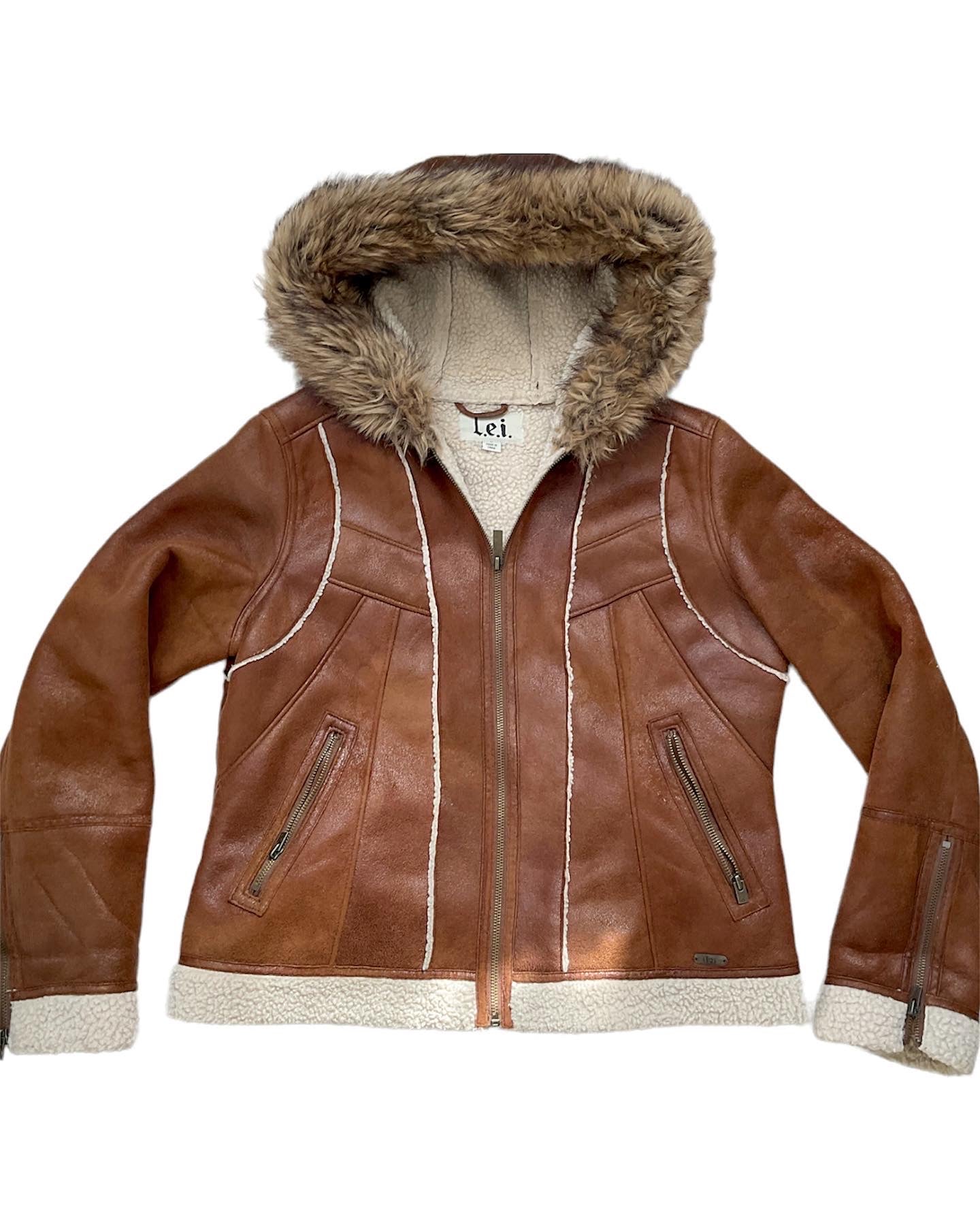 L.E.I Faux Fur Trimmed Hooded Jacket