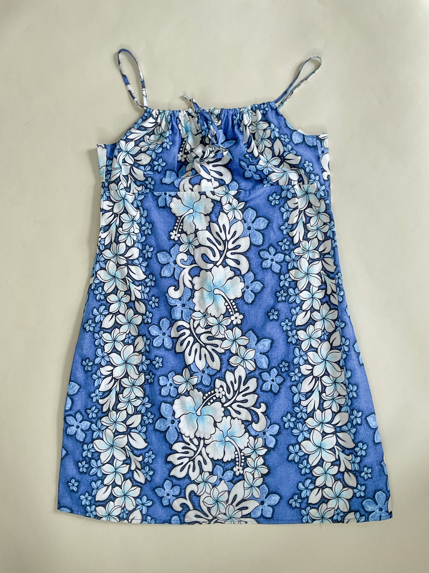Vintage Blue Hawaiian Mini Dress