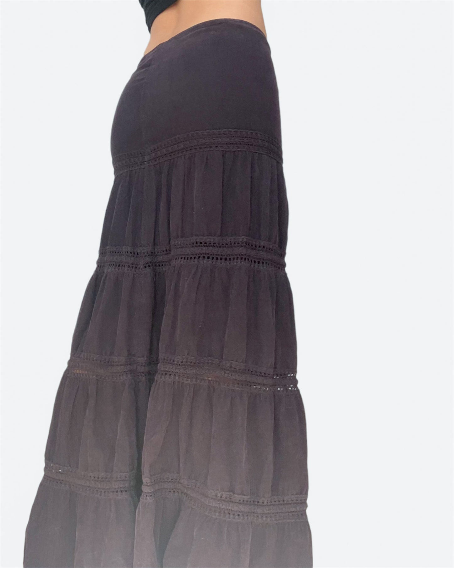Vintage Midnight Purple Corduroy Maxi Skirt