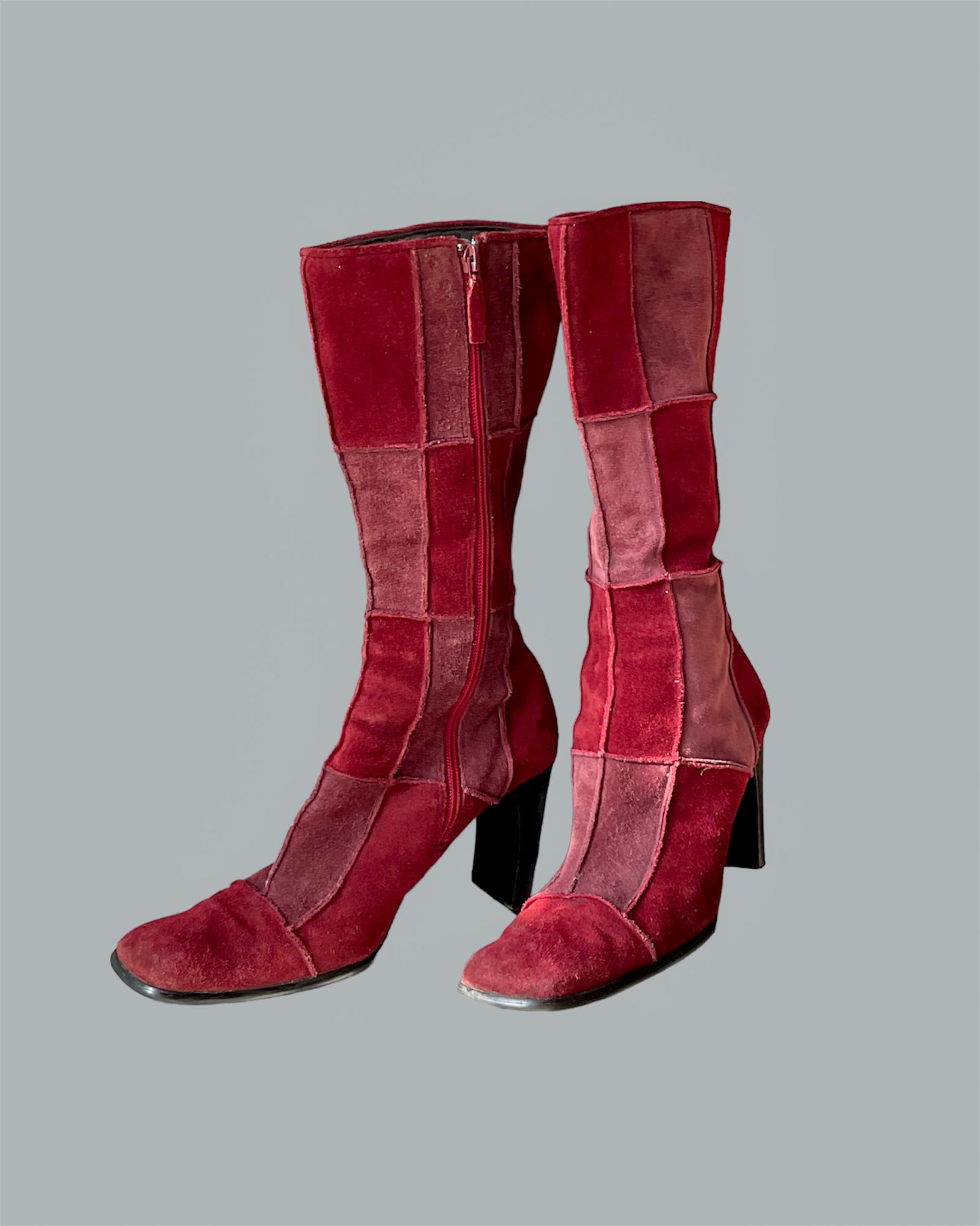 Me too Vintage Red Patchwork boots